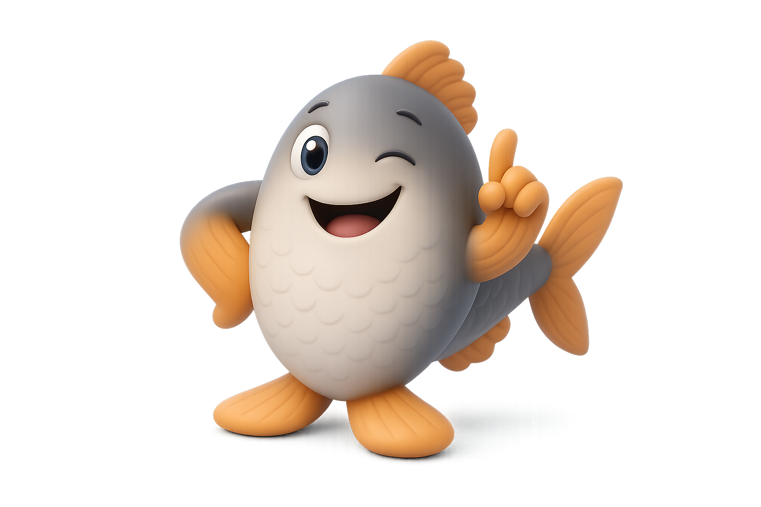 Scamable mascot — a friendly fish helping families spot scam hooks
